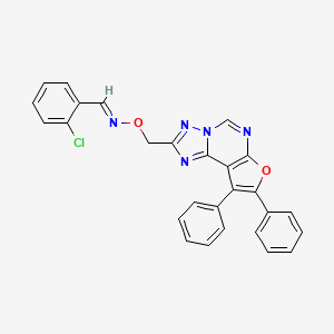 molecular formula C27H18ClN5O2 B5517481 2-chlorobenzaldehyde O-[(8,9-diphenylfuro[3,2-e][1,2,4]triazolo[1,5-c]pyrimidin-2-yl)methyl]oxime 