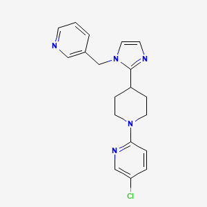 molecular formula C19H20ClN5 B5517488 5-氯-2-{4-[1-(3-吡啶基甲基)-1H-咪唑-2-基]-1-哌啶基}吡啶 