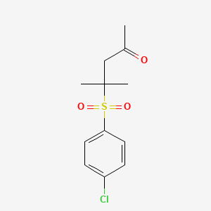 molecular formula C12H15ClO3S B5517512 4-[(4-chlorophenyl)sulfonyl]-4-methyl-2-pentanone 