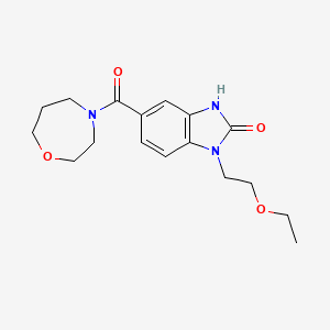 molecular formula C17H23N3O4 B5517522 1-(2-乙氧基乙基)-5-(1,4-恶杂环己烷-4-基羰基)-1,3-二氢-2H-苯并咪唑-2-酮 