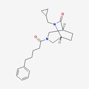 (1S*,5R*)-6-(cyclopropylmethyl)-3-(5-phenylpentanoyl)-3,6-diazabicyclo[3.2.2]nonan-7-one