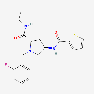 molecular formula C19H22FN3O2S B5517564 (4R)-N-乙基-1-(2-氟苄基)-4-[(2-噻吩基羰基)氨基]-L-脯氨酰胺 