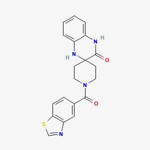 molecular formula C20H18N4O2S B5517581 1-(1,3-benzothiazol-5-ylcarbonyl)-1',4'-dihydro-3'H-spiro[piperidine-4,2'-quinoxalin]-3'-one 