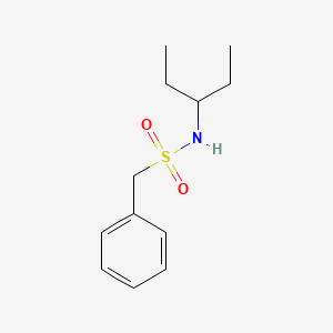 molecular formula C12H19NO2S B5517586 N-(1-ethylpropyl)-1-phenylmethanesulfonamide 