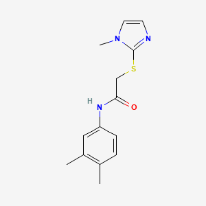 molecular formula C14H17N3OS B5517592 N-(3,4-dimethylphenyl)-2-[(1-methyl-1H-imidazol-2-yl)thio]acetamide 