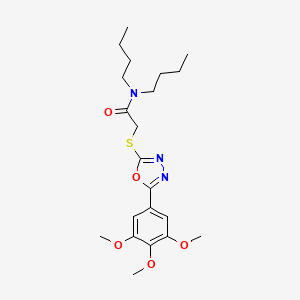 N,N-dibutyl-2-{[5-(3,4,5-trimethoxyphenyl)-1,3,4-oxadiazol-2-yl]thio}acetamide