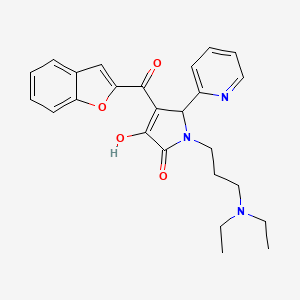 molecular formula C25H27N3O4 B5517632 4-(1-benzofuran-2-ylcarbonyl)-1-[3-(diethylamino)propyl]-3-hydroxy-5-(2-pyridinyl)-1,5-dihydro-2H-pyrrol-2-one 