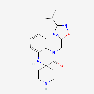 4'-[(3-isopropyl-1,2,4-oxadiazol-5-yl)methyl]-1',4'-dihydro-3'H-spiro[piperidine-4,2'-quinoxalin]-3'-one hydrochloride