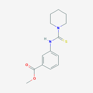 molecular formula C14H18N2O2S B5517644 methyl 3-[(1-piperidinylcarbonothioyl)amino]benzoate 