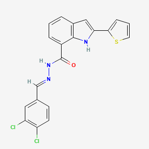molecular formula C20H13Cl2N3OS B5517657 N'-(3,4-dichlorobenzylidene)-2-(2-thienyl)-1H-indole-7-carbohydrazide 
