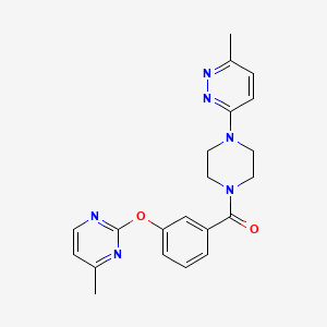 3-methyl-6-(4-{3-[(4-methyl-2-pyrimidinyl)oxy]benzoyl}-1-piperazinyl)pyridazine