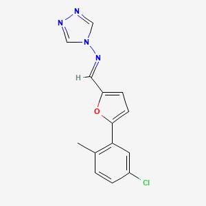 molecular formula C14H11ClN4O B5517726 N-{[5-(5-氯-2-甲基苯基)-2-呋喃基]亚甲基}-4H-1,2,4-三唑-4-胺 