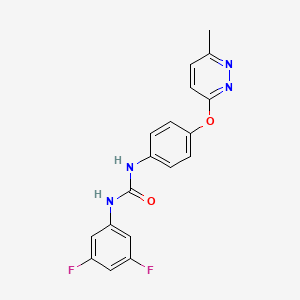 molecular formula C18H14F2N4O2 B5517741 N-(3,5-difluorophenyl)-N'-{4-[(6-methyl-3-pyridazinyl)oxy]phenyl}urea 