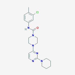 molecular formula C21H27ClN6O B5517754 N-(3-氯-4-甲基苯基)-4-[2-(1-哌啶基)-4-嘧啶基]-1-哌嗪甲酰胺 