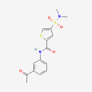 molecular formula C15H16N2O4S2 B5517768 N-(3-acetylphenyl)-4-[(dimethylamino)sulfonyl]-2-thiophenecarboxamide 