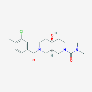 molecular formula C19H26ClN3O3 B5517775 (4aR*,8aR*)-7-(3-chloro-4-methylbenzoyl)-4a-hydroxy-N,N-dimethyloctahydro-2,7-naphthyridine-2(1H)-carboxamide 