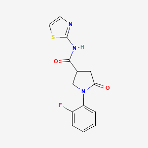 1-(2-fluorophenyl)-5-oxo-N-1,3-thiazol-2-yl-3-pyrrolidinecarboxamide