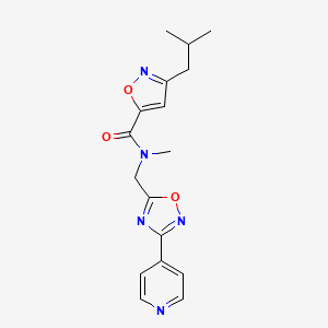 molecular formula C17H19N5O3 B5517785 3-isobutyl-N-methyl-N-{[3-(4-pyridinyl)-1,2,4-oxadiazol-5-yl]methyl}-5-isoxazolecarboxamide 