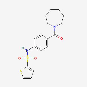 molecular formula C17H20N2O3S2 B5517786 N-[4-(1-azepanylcarbonyl)phenyl]-2-thiophenesulfonamide 