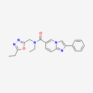 molecular formula C21H21N5O2 B5517790 N-乙基-N-[(5-乙基-1,3,4-恶二唑-2-基)甲基]-2-苯基咪唑并[1,2-a]吡啶-6-甲酰胺 