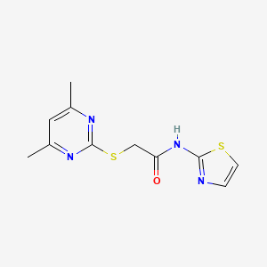 molecular formula C11H12N4OS2 B5517813 2-[(4,6-二甲基-2-嘧啶基)硫]-N-1,3-噻唑-2-基乙酰胺 