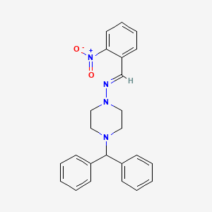 molecular formula C24H24N4O2 B5517827 4-(二苯甲基)-N-(2-硝基亚苄基)-1-哌嗪胺 