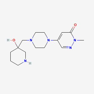 molecular formula C15H25N5O2 B5517839 5-{4-[(3-hydroxy-3-piperidinyl)methyl]-1-piperazinyl}-2-methyl-3(2H)-pyridazinone dihydrochloride 
