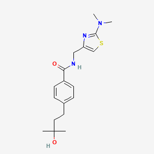 molecular formula C18H25N3O2S B5517849 N-{[2-(dimethylamino)-1,3-thiazol-4-yl]methyl}-4-(3-hydroxy-3-methylbutyl)benzamide 