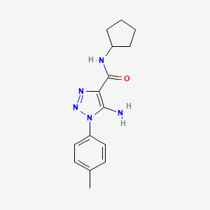 molecular formula C15H19N5O B5517857 5-amino-N-cyclopentyl-1-(4-methylphenyl)-1H-1,2,3-triazole-4-carboxamide 