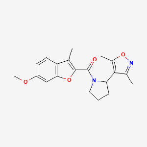 molecular formula C20H22N2O4 B5517864 4-{1-[(6-methoxy-3-methyl-1-benzofuran-2-yl)carbonyl]-2-pyrrolidinyl}-3,5-dimethylisoxazole 