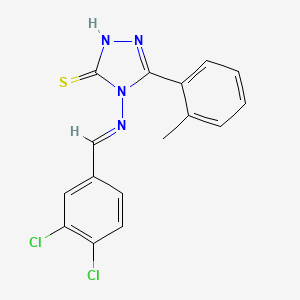 molecular formula C16H12Cl2N4S B5517870 4-[(3,4-dichlorobenzylidene)amino]-5-(2-methylphenyl)-4H-1,2,4-triazole-3-thiol 