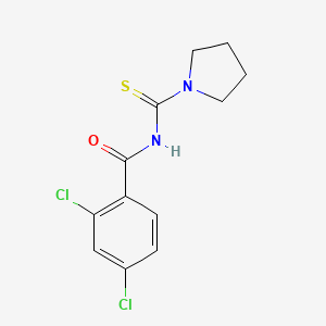 molecular formula C12H12Cl2N2OS B5517877 2,4-dichloro-N-(1-pyrrolidinylcarbonothioyl)benzamide 