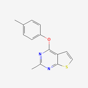 molecular formula C14H12N2OS B5517902 2-methyl-4-(4-methylphenoxy)thieno[2,3-d]pyrimidine 