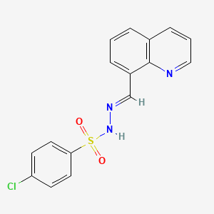 molecular formula C16H12ClN3O2S B5517903 4-chloro-N'-(8-quinolinylmethylene)benzenesulfonohydrazide 