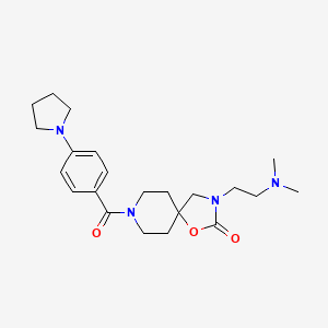molecular formula C22H32N4O3 B5517911 3-[2-(dimethylamino)ethyl]-8-(4-pyrrolidin-1-ylbenzoyl)-1-oxa-3,8-diazaspiro[4.5]decan-2-one 