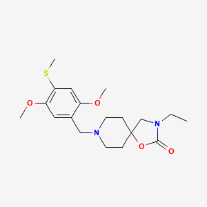 molecular formula C19H28N2O4S B5517926 8-[2,5-dimethoxy-4-(methylthio)benzyl]-3-ethyl-1-oxa-3,8-diazaspiro[4.5]decan-2-one 