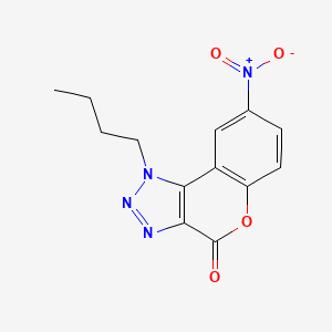 molecular formula C13H12N4O4 B5517952 1-butyl-8-nitrochromeno[3,4-d][1,2,3]triazol-4(1H)-one 