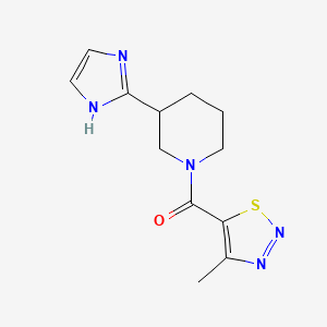 molecular formula C12H15N5OS B5517955 3-(1H-咪唑-2-基)-1-[(4-甲基-1,2,3-噻二唑-5-基)羰基]哌啶 