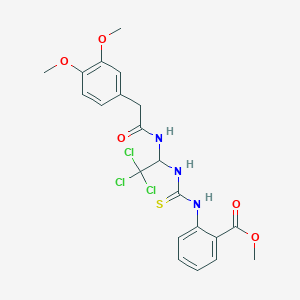 methyl 2-({[(2,2,2-trichloro-1-{[(3,4-dimethoxyphenyl)acetyl]amino}ethyl)amino]carbonothioyl}amino)benzoate