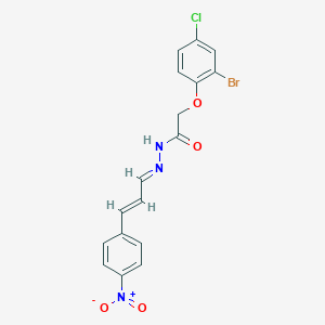 2-(2-bromo-4-chlorophenoxy)-N'-[3-(4-nitrophenyl)-2-propen-1-ylidene]acetohydrazide