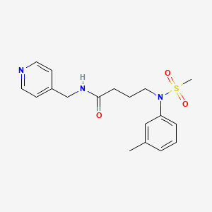 molecular formula C18H23N3O3S B5517975 4-[(3-methylphenyl)(methylsulfonyl)amino]-N-(4-pyridinylmethyl)butanamide 