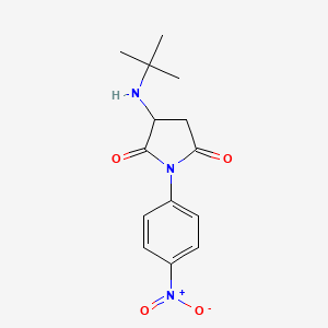 molecular formula C14H17N3O4 B5517977 3-(叔丁基氨基)-1-(4-硝基苯基)-2,5-吡咯烷二酮 
