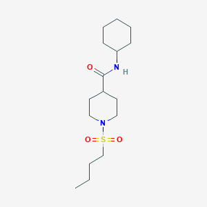molecular formula C16H30N2O3S B5517985 1-(丁磺酰基)-N-环己基-4-哌啶甲酰胺 
