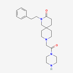 molecular formula C23H34N4O2 B5517999 9-[2-oxo-2-(1-piperazinyl)ethyl]-2-(2-phenylethyl)-2,9-diazaspiro[5.5]undecan-3-one dihydrochloride 