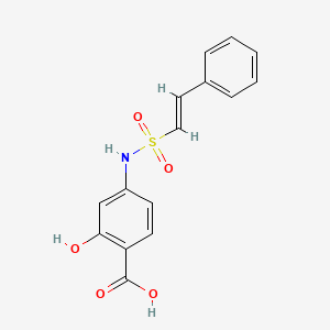 molecular formula C15H13NO5S B5518001 2-hydroxy-4-{[(2-phenylvinyl)sulfonyl]amino}benzoic acid 