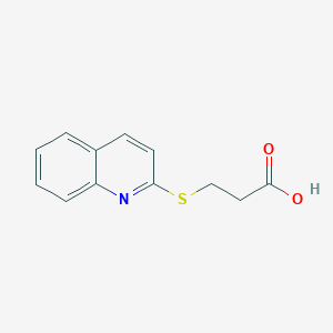 molecular formula C12H11NO2S B5518006 3-(2-quinolinylthio)propanoic acid 