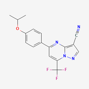 molecular formula C17H13F3N4O B5518008 5-(4-异丙氧苯基)-7-(三氟甲基)吡唑并[1,5-a]嘧啶-3-腈 