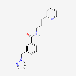 molecular formula C19H20N4O B5518018 3-(1H-pyrazol-1-ylmethyl)-N-[3-(2-pyridinyl)propyl]benzamide 