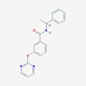 molecular formula C19H17N3O2 B5518028 N-(1-苯乙基)-3-(2-嘧啶氧基)苯甲酰胺 