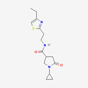 molecular formula C15H21N3O2S B5518031 1-cyclopropyl-N-[2-(4-ethyl-1,3-thiazol-2-yl)ethyl]-5-oxo-3-pyrrolidinecarboxamide 